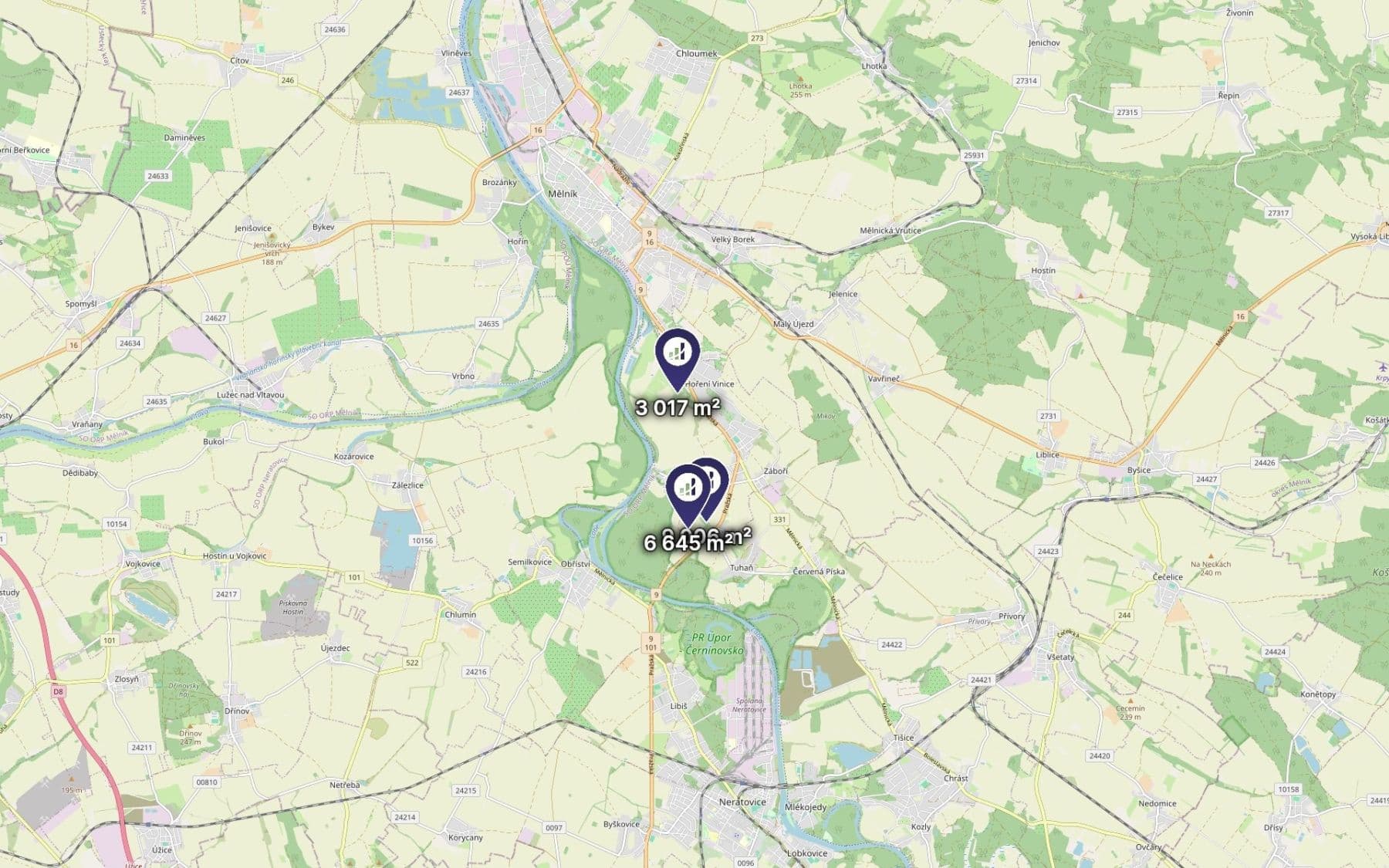 plot for sale, 18,668 m², Kly, Středočeský Region plot for sale, 18,668 m², Kly, Středočeský Region