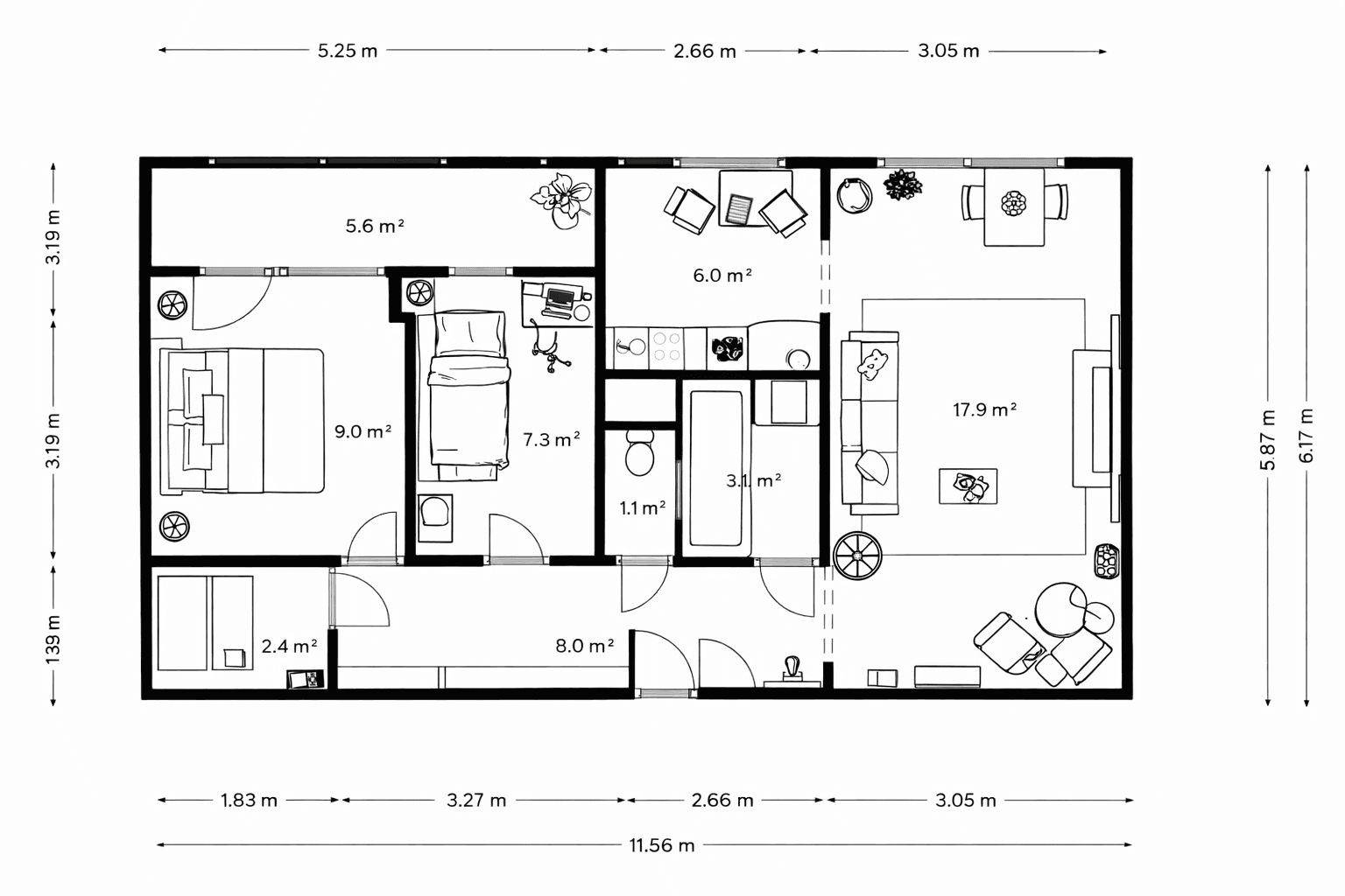 2 bedroom with open-plan kitchen flat for sale, 70 m², Jablonecká, Prague, Prague 2 bedroom with open-plan kitchen flat for sale, 70 m², Jablonecká, Prague, Prague