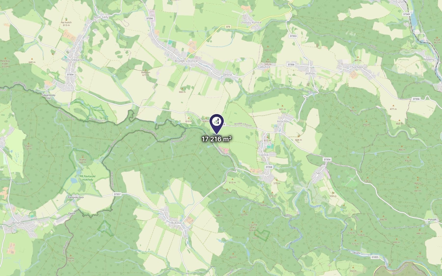 plot for sale, 3,443 m², Lipová, Olomoucký Region plot for sale, 3,443 m², Lipová, Olomoucký Region