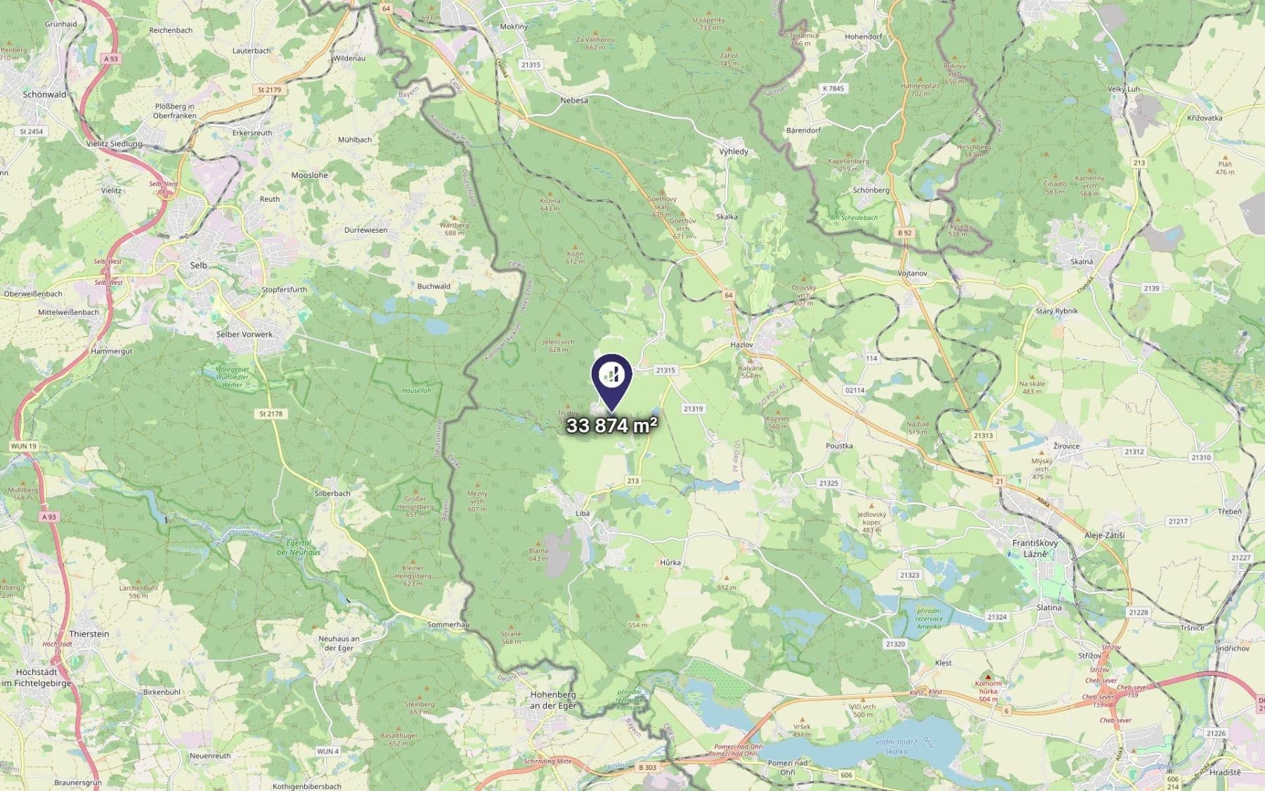 plot for sale, 33,874 m², Hazlov, Karlovarský Region plot for sale, 33,874 m², Hazlov, Karlovarský Region