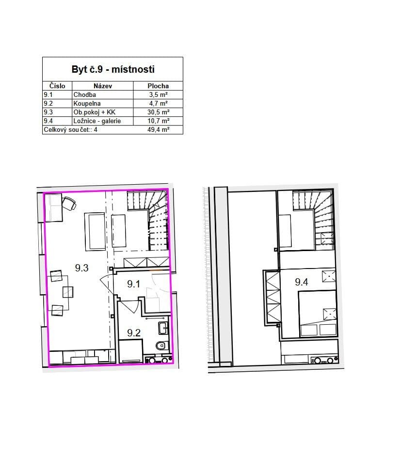 Studio flat for sale, 49 m², Mostecká, Dobřany, Plzeňský Region Studio flat for sale, 49 m², Mostecká, Dobřany, Plzeňský Region