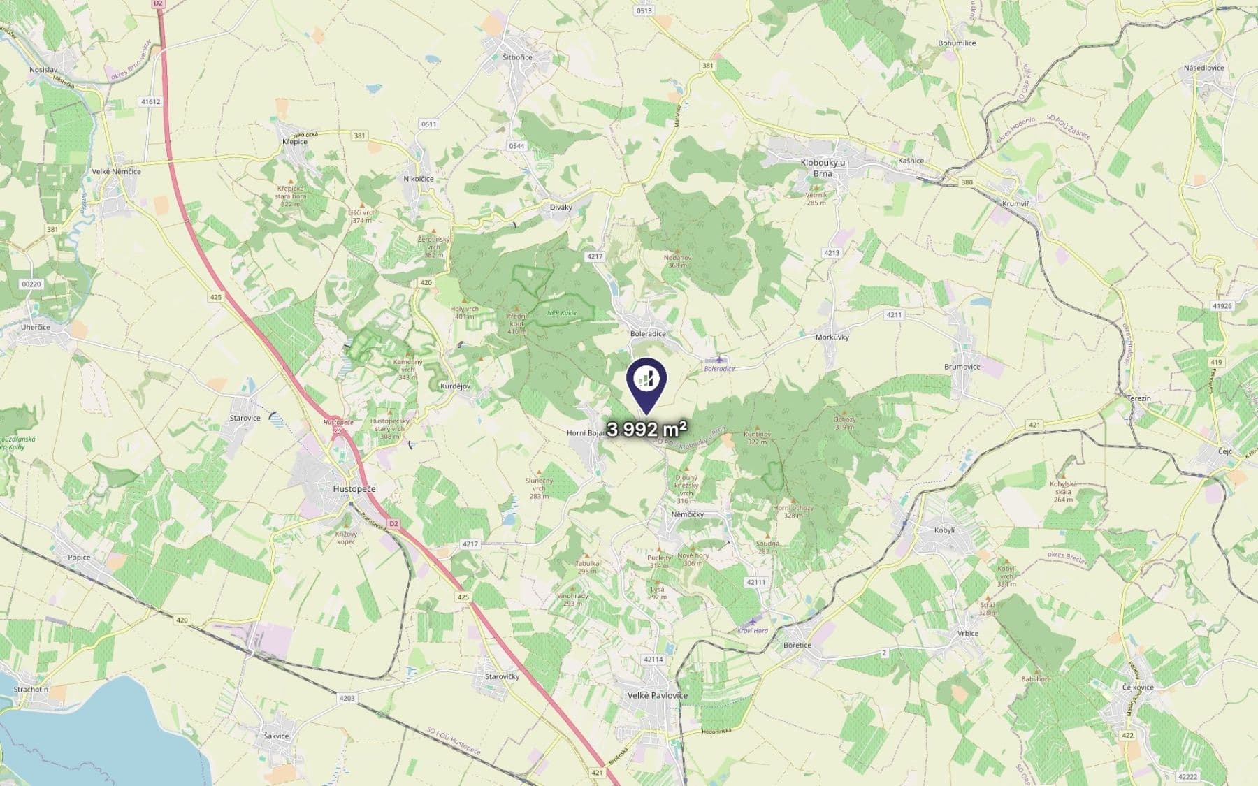 plot for sale, 3,992 m², Boleradice, Jihomoravský Region plot for sale, 3,992 m², Boleradice, Jihomoravský Region