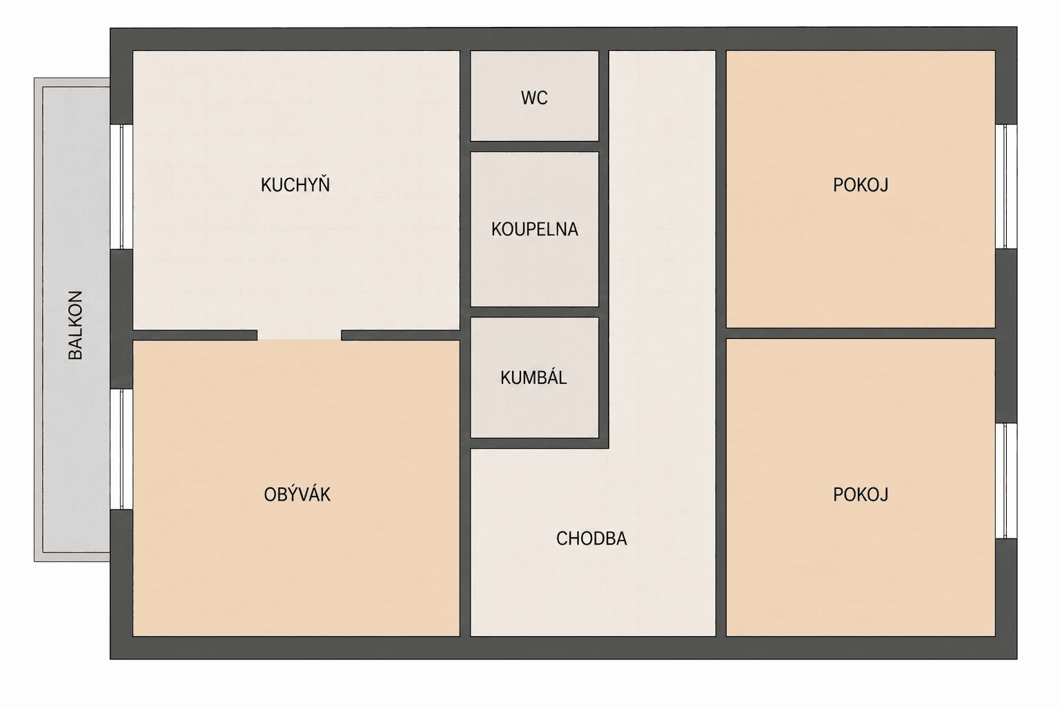 3 bedroom flat to rent, 73 m², Pod Strání, Prague, Prague 3 bedroom flat to rent, 73 m², Pod Strání, Prague, Prague