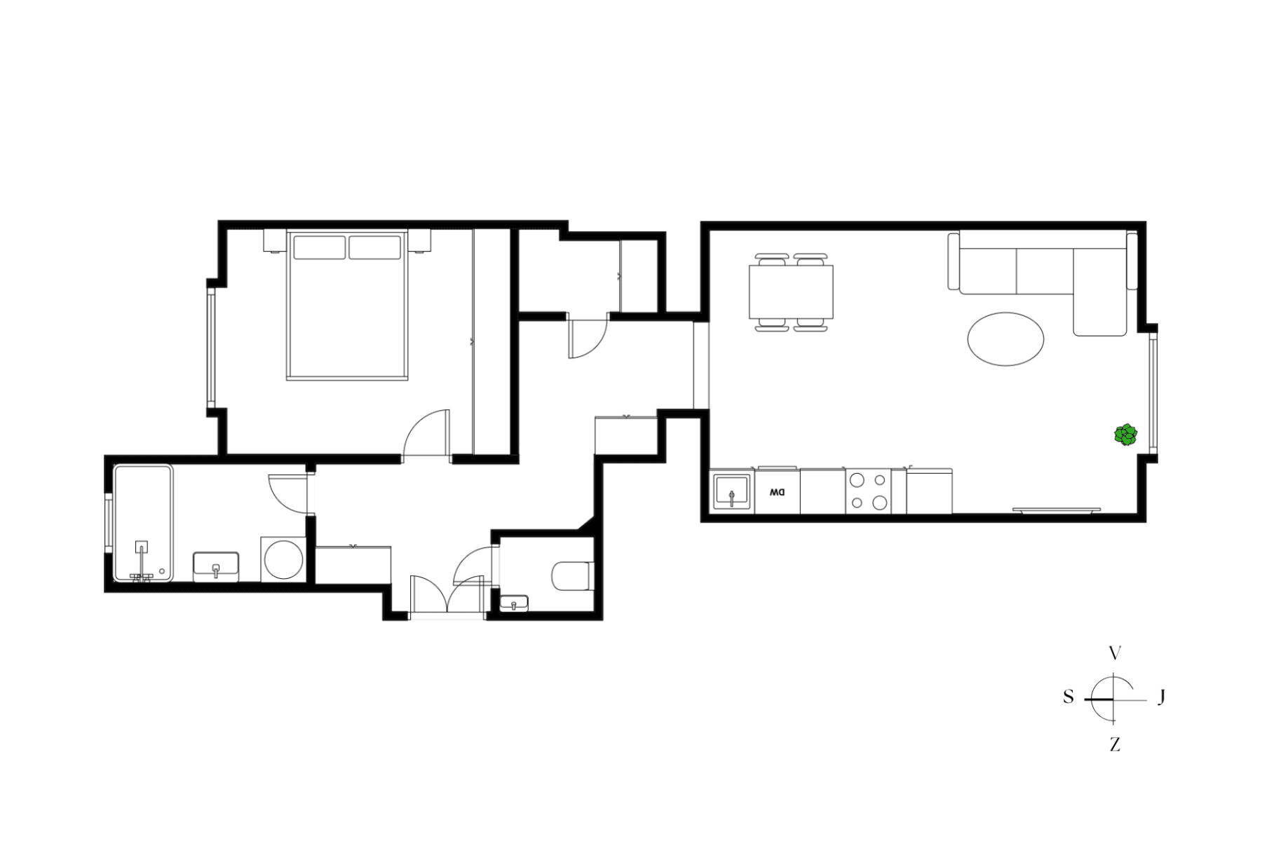 1 bedroom with open-plan kitchen flat for sale, 51 m², Dělnická, Prague, Prague 1 bedroom with open-plan kitchen flat for sale, 51 m², Dělnická, Prague, Prague