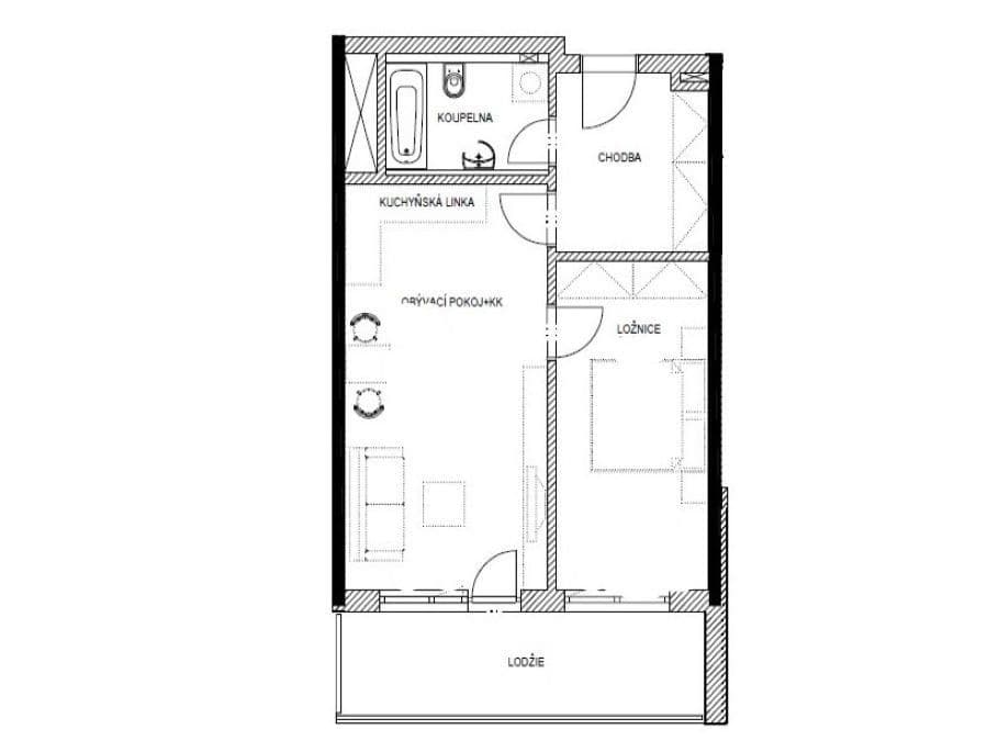 1 bedroom with open-plan kitchen flat to rent, 49 m², Svitákova, Prague, Prague 1 bedroom with open-plan kitchen flat to rent, 49 m², Svitákova, Prague, Prague
