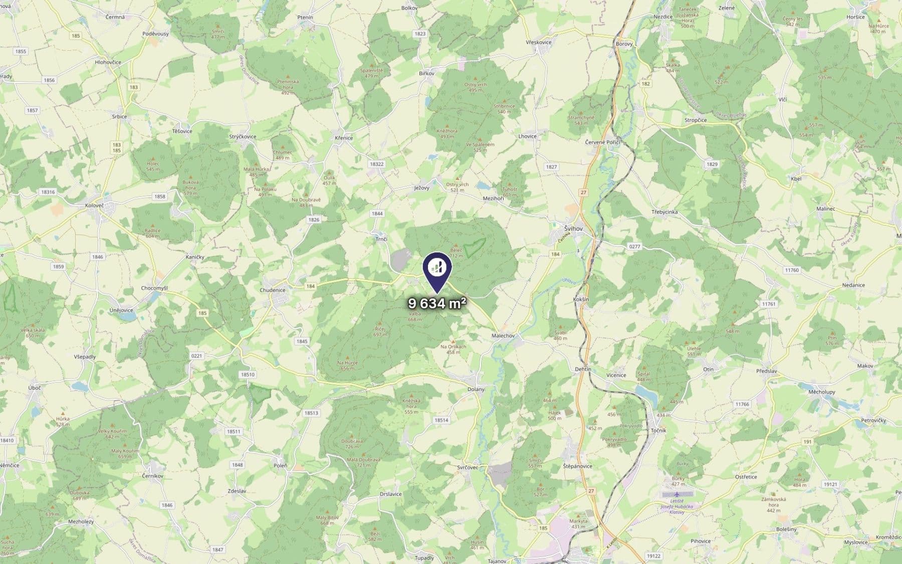 plot for sale, 9,634 m², Ježovy, Plzeňský Region plot for sale, 9,634 m², Ježovy, Plzeňský Region