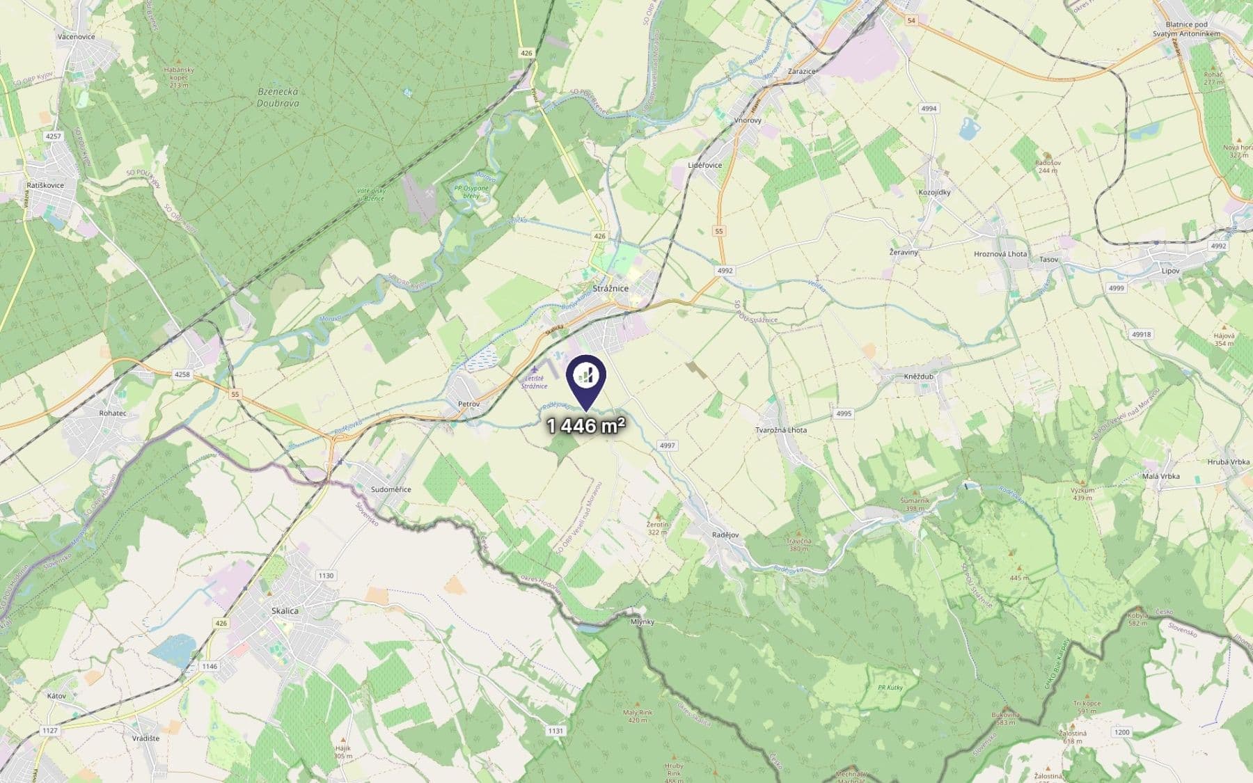 plot for sale, 1,446 m², Strážnice, Jihomoravský Region plot for sale, 1,446 m², Strážnice, Jihomoravský Region