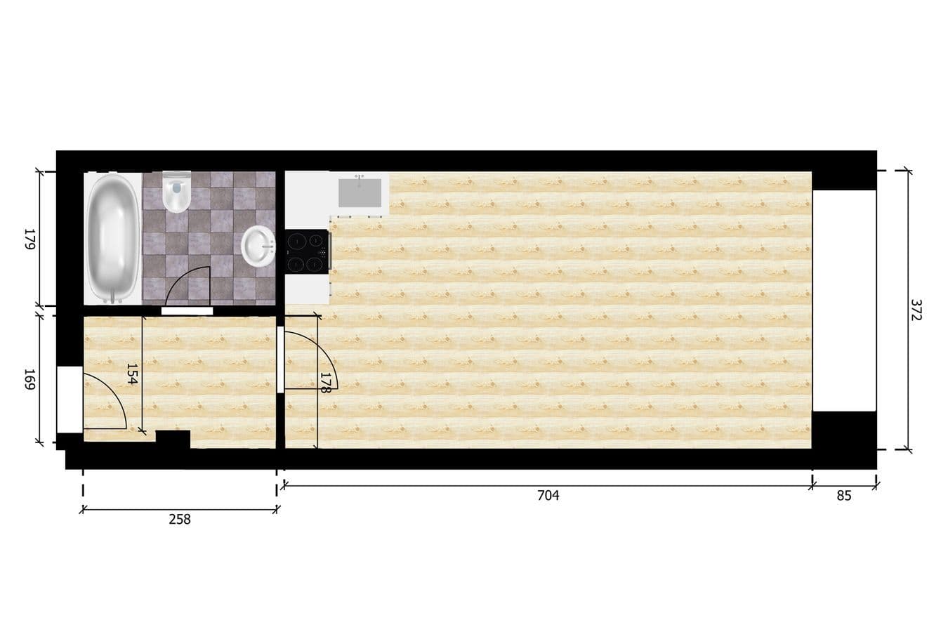 Studio flat to rent, 35 m², U Sladovny, Prague, Prague Studio flat to rent, 35 m², U Sladovny, Prague, Prague