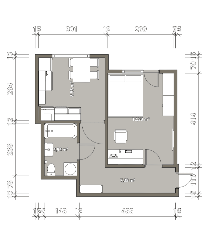 Studio flat for sale, 30 m², Ralsko, Liberecký Region Studio flat for sale, 30 m², Ralsko, Liberecký Region