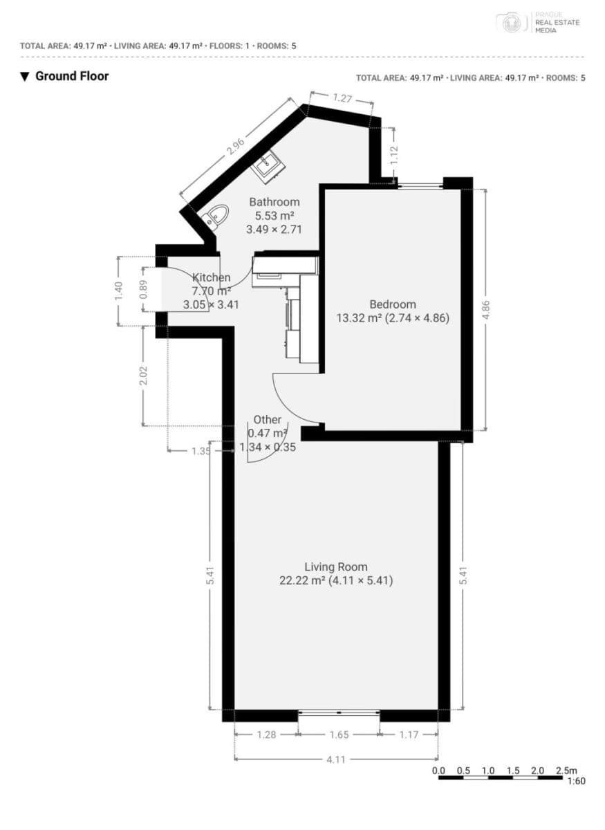 flat to rent, 48 m², Na Stráži, Prague, Prague flat to rent, 48 m², Na Stráži, Prague, Prague