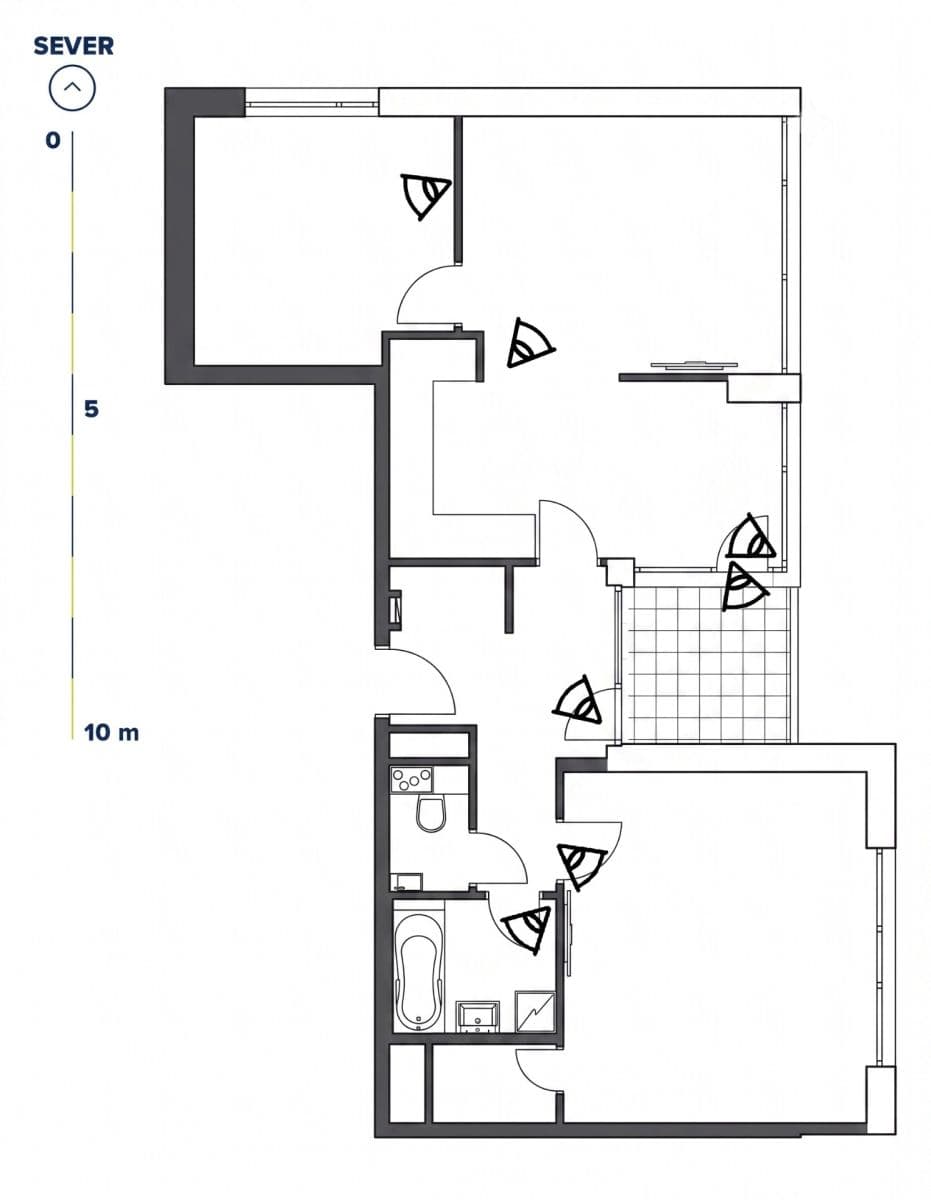 2 bedroom with open-plan kitchen flat to rent, 83 m², Chlebovická, Prague, Prague 2 bedroom with open-plan kitchen flat to rent, 83 m², Chlebovická, Prague, Prague