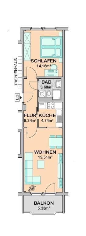 2 bedroom flat for sale, 49 m², Oeffingener Straße 3, Meißen, Saxony 2 bedroom flat for sale, 49 m², Oeffingener Straße 3, Meißen, Saxony