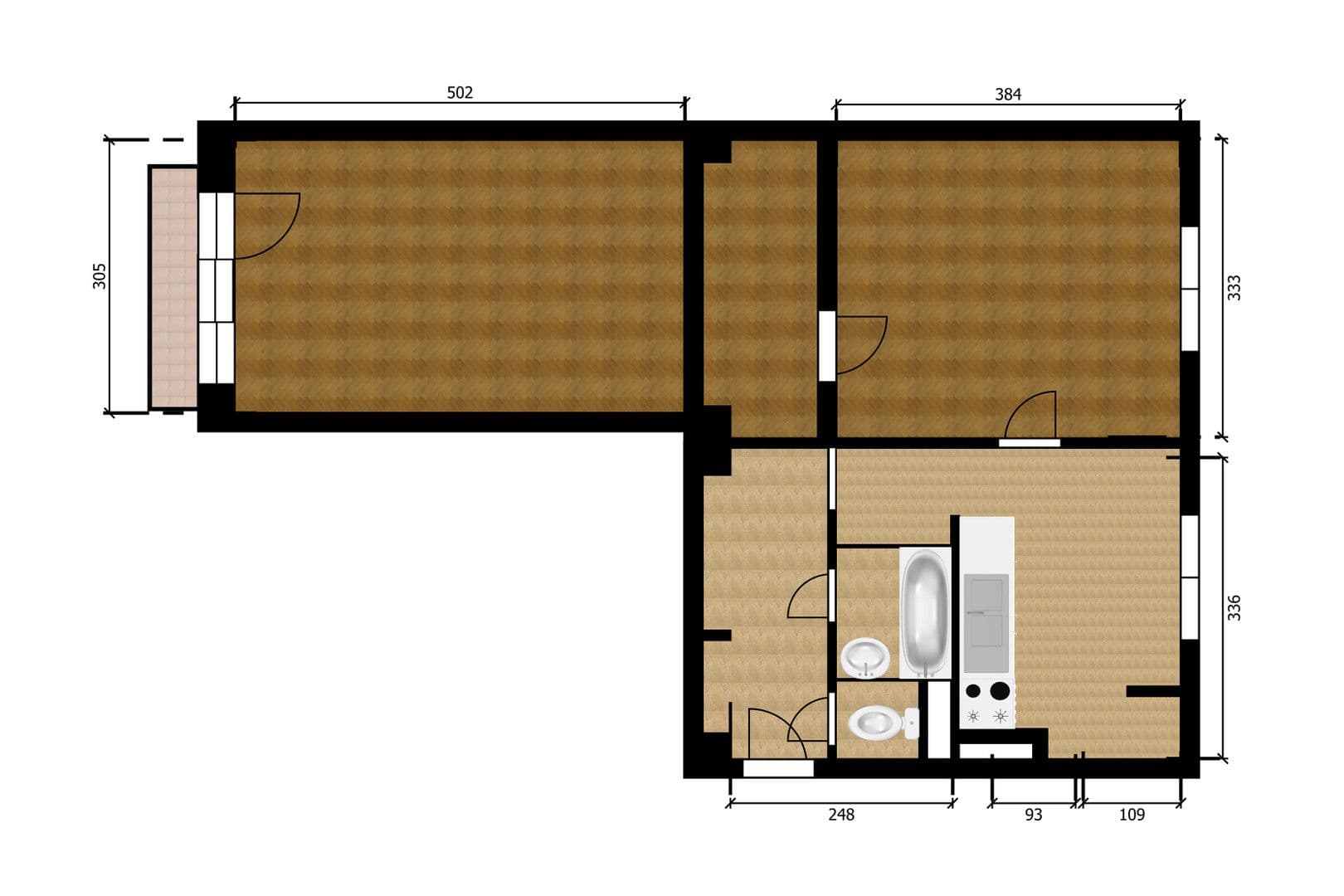 2 bedroom flat to rent, 53 m², Pod Lipami, Prague, Prague 2 bedroom flat to rent, 53 m², Pod Lipami, Prague, Prague