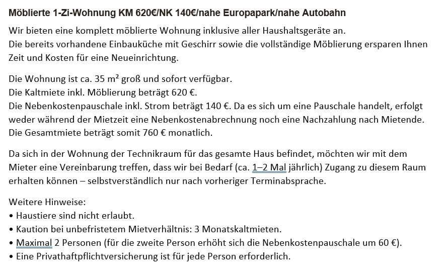 1 bedroom flat to rent, 35 m², Kappel-Grafenhausen, Baden-Württemberg 1 bedroom flat to rent, 35 m², Kappel-Grafenhausen, Baden-Württemberg
