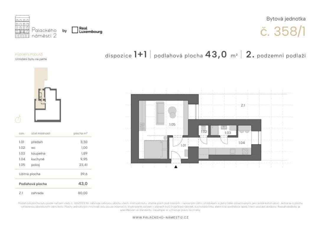 1 bedroom with open-plan kitchen flat for sale, 43 m², Palackého náměstí, Prague, Prague 1 bedroom with open-plan kitchen flat for sale, 43 m², Palackého náměstí, Prague, Prague