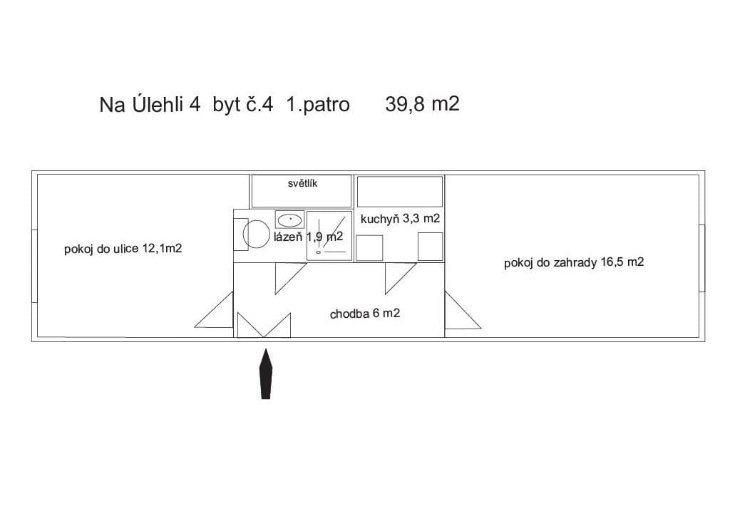 2 bedroom flat to rent, 40 m², Na Úlehli, Prague, Prague 2 bedroom flat to rent, 40 m², Na Úlehli, Prague, Prague