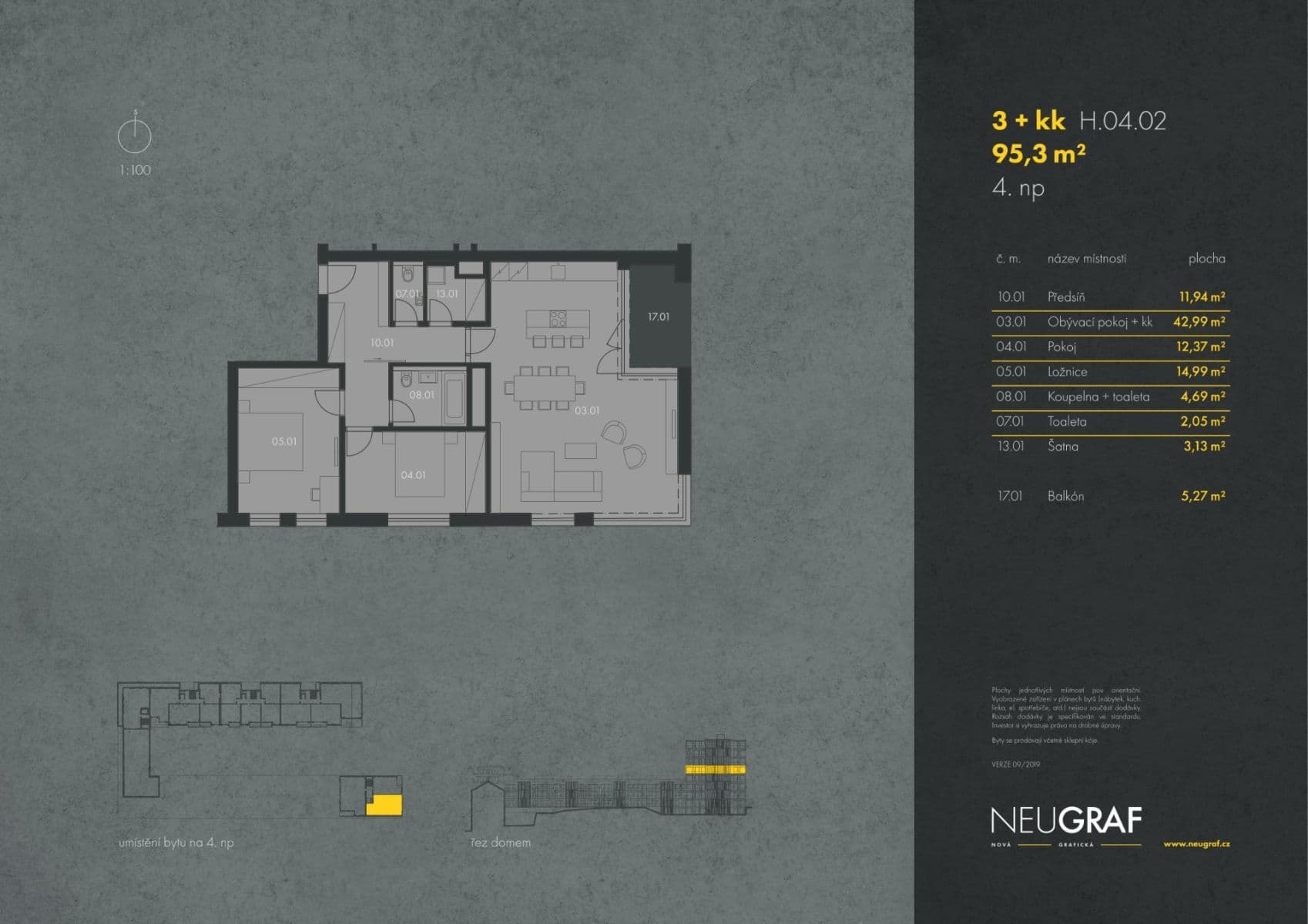 2 bedroom with open-plan kitchen flat for sale, 92 m², Grafická, Prague, Prague 2 bedroom with open-plan kitchen flat for sale, 92 m², Grafická, Prague, Prague