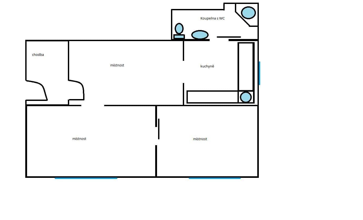 2 bedroom with open-plan kitchen flat to rent, 58 m², Brněnská, Kuřim, Jihomoravský Region 2 bedroom with open-plan kitchen flat to rent, 58 m², Brněnská, Kuřim, Jihomoravský Region