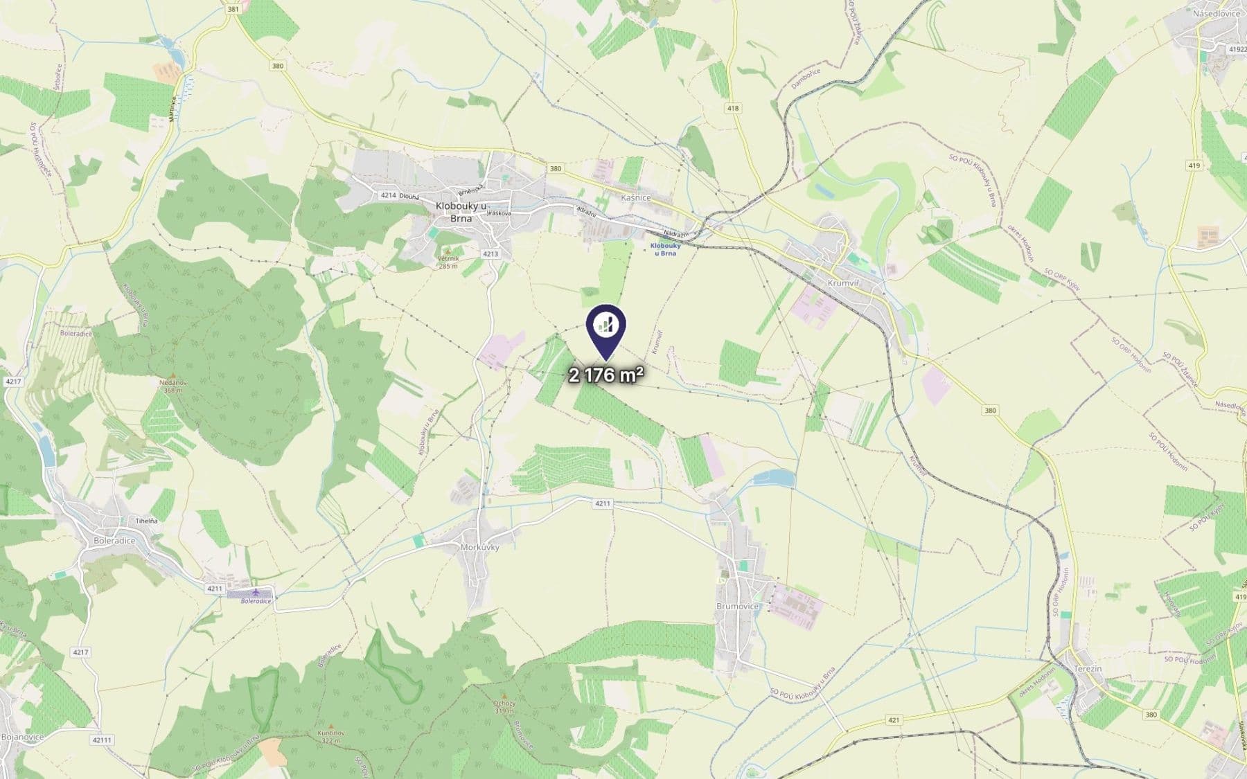 plot for sale, 2,176 m², Brumovice, Jihomoravský Region plot for sale, 2,176 m², Brumovice, Jihomoravský Region