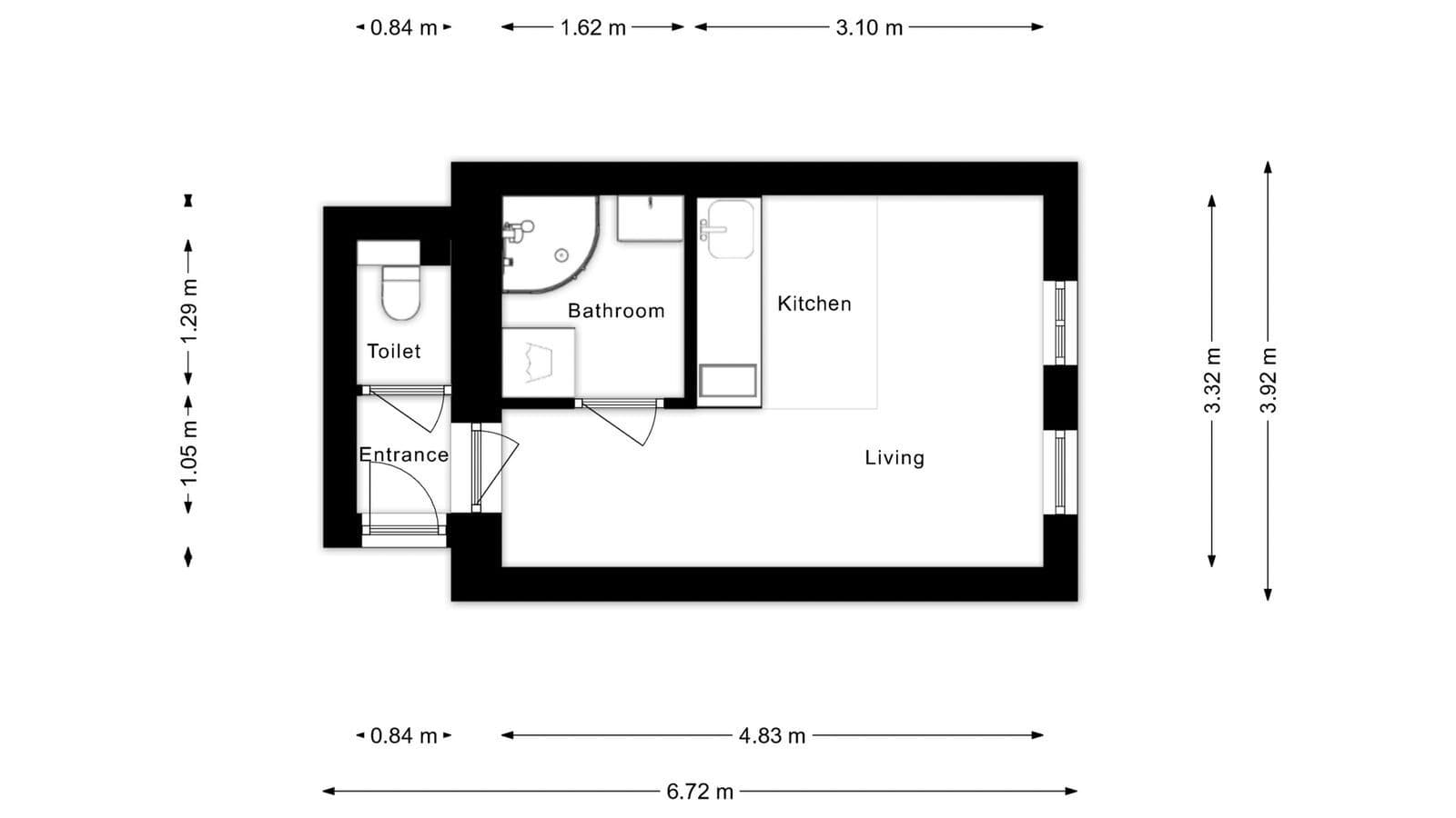Studio flat to rent, 19 m², Kolmá, Prague, Prague Studio flat to rent, 19 m², Kolmá, Prague, Prague