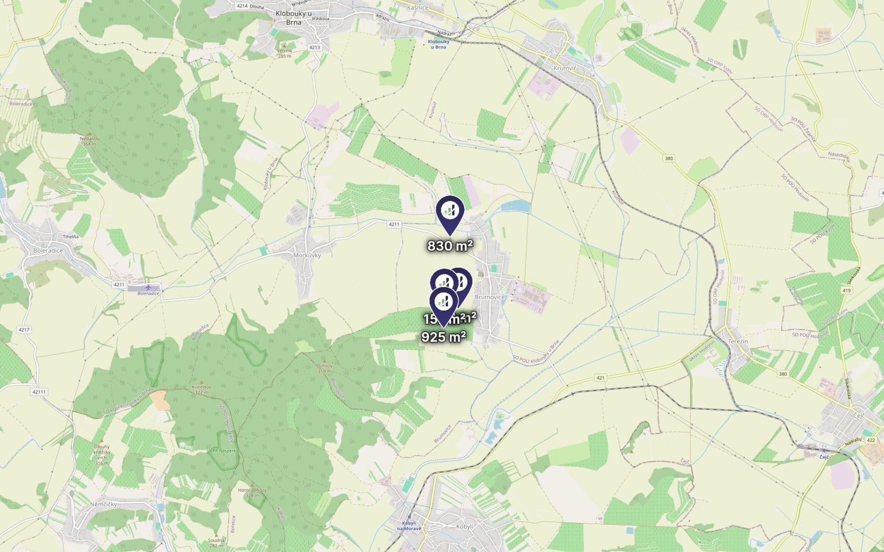plot for sale, 1,940 m², Brumovice, Jihomoravský Region plot for sale, 1,940 m², Brumovice, Jihomoravský Region