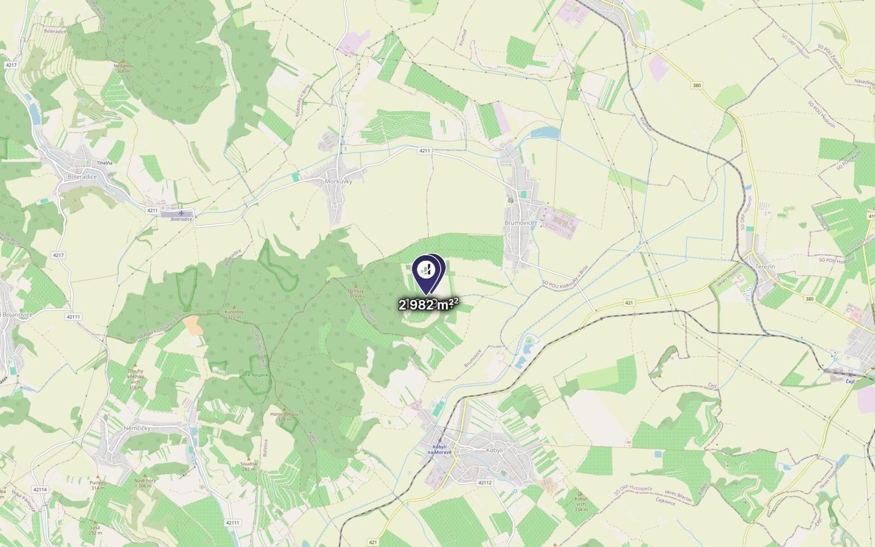plot for sale, 4,931 m², Brumovice, Jihomoravský Region plot for sale, 4,931 m², Brumovice, Jihomoravský Region