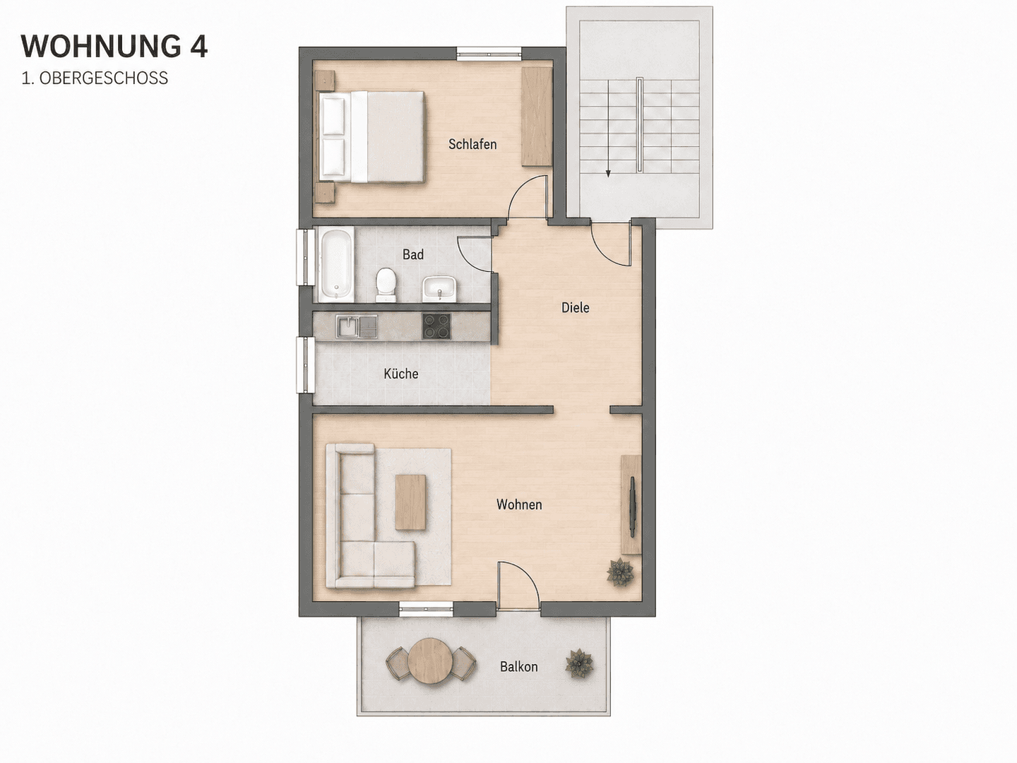 2 bedroom flat to rent, 51 m², Schoosters Kamp 7a, Bad Zwischenahn, Lower Saxony 2 bedroom flat to rent, 51 m², Schoosters Kamp 7a, Bad Zwischenahn, Lower Saxony