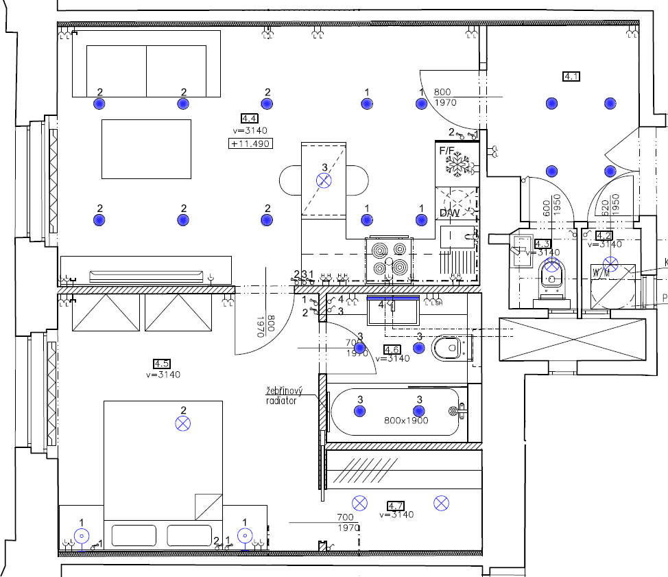1 bedroom with open-plan kitchen flat to rent, 50 m², Kafkova, Prague, Prague 1 bedroom with open-plan kitchen flat to rent, 50 m², Kafkova, Prague, Prague