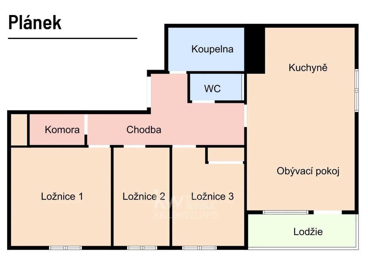 3 bedroom with open-plan kitchen flat to rent, 98 m², Kačírkova, Prague, Prague 3 bedroom with open-plan kitchen flat to rent, 98 m², Kačírkova, Prague, Prague