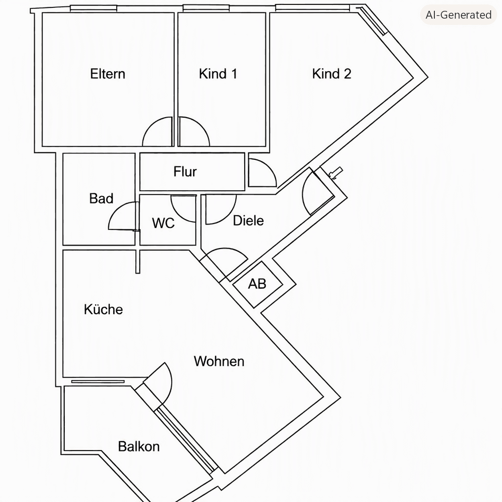 4 bedroom flat to rent, 101 m², Dorsten, North Rhine-Westphalia 4 bedroom flat to rent, 101 m², Dorsten, North Rhine-Westphalia