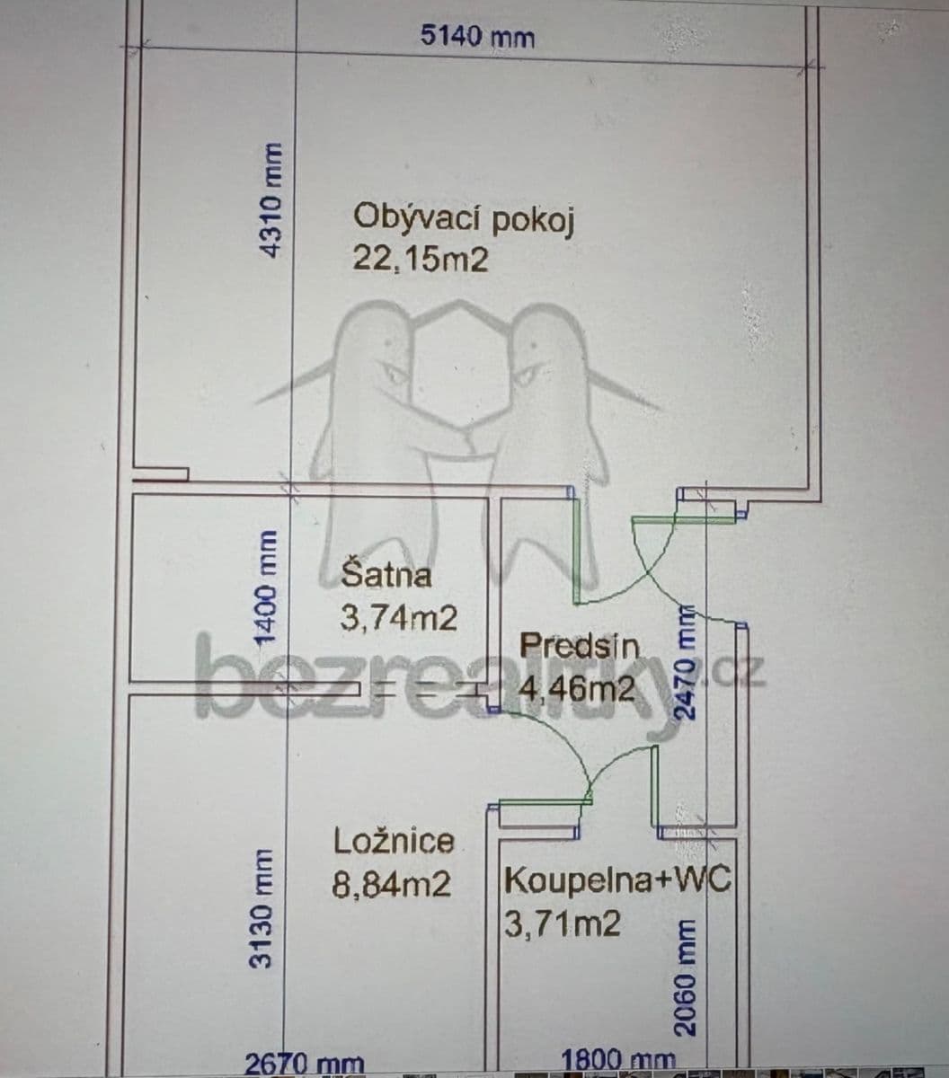 1 bedroom with open-plan kitchen flat to rent, 43 m², Musílkova, Prague, Prague 1 bedroom with open-plan kitchen flat to rent, 43 m², Musílkova, Prague, Prague