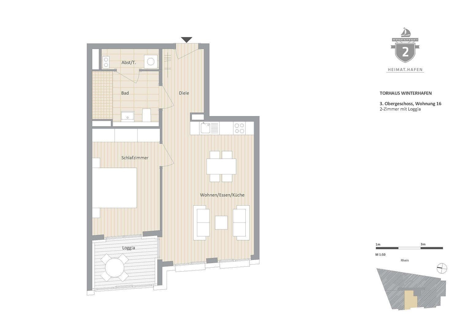 2 bedroom flat to rent, 60 m², Am Winterhafen 2, Mainz, Rhineland-Palatinate 2 bedroom flat to rent, 60 m², Am Winterhafen 2, Mainz, Rhineland-Palatinate
