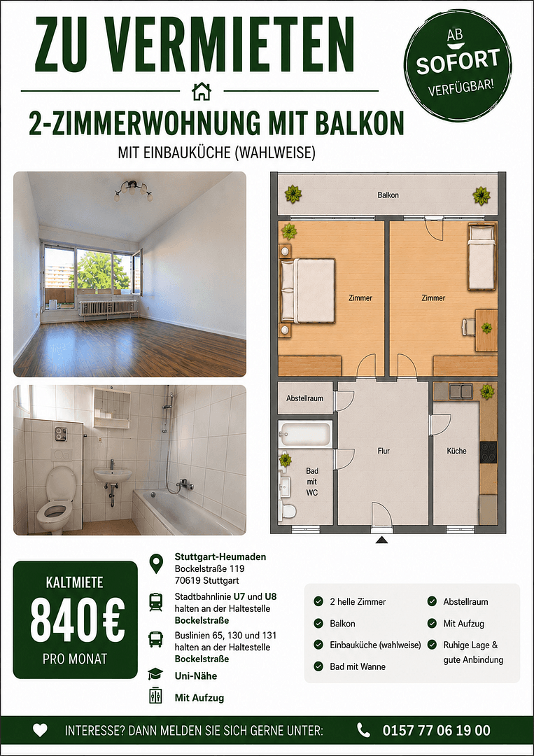 2 bedroom flat to rent, 56 m², Bockelststrasse 119A, Stuttgart Heumaden, Baden-Württemberg 2 bedroom flat to rent, 56 m², Bockelststrasse 119A, Stuttgart Heumaden, Baden-Württemberg