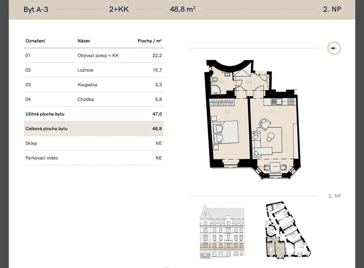 1 bedroom with open-plan kitchen flat to rent, 49 m², Na Zderaze, Prague, Prague 1 bedroom with open-plan kitchen flat to rent, 49 m², Na Zderaze, Prague, Prague
