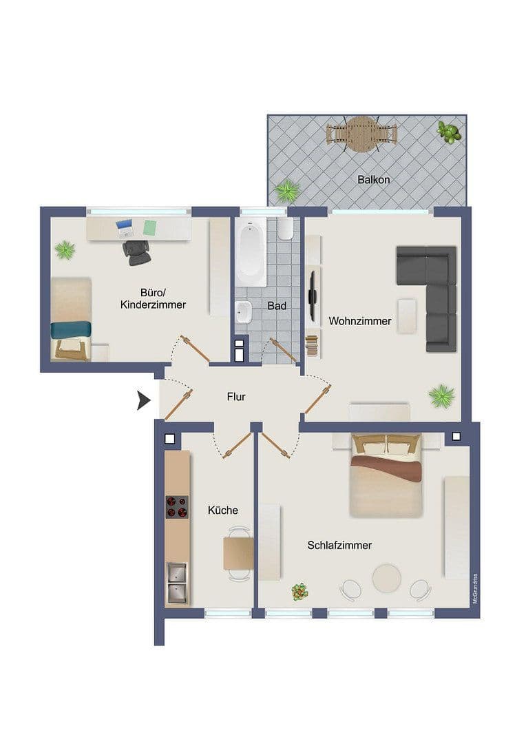 3 bedroom flat to rent, 67 m², Gelsenkirchen - Horst, North Rhine-Westphalia 3 bedroom flat to rent, 67 m², Gelsenkirchen - Horst, North Rhine-Westphalia