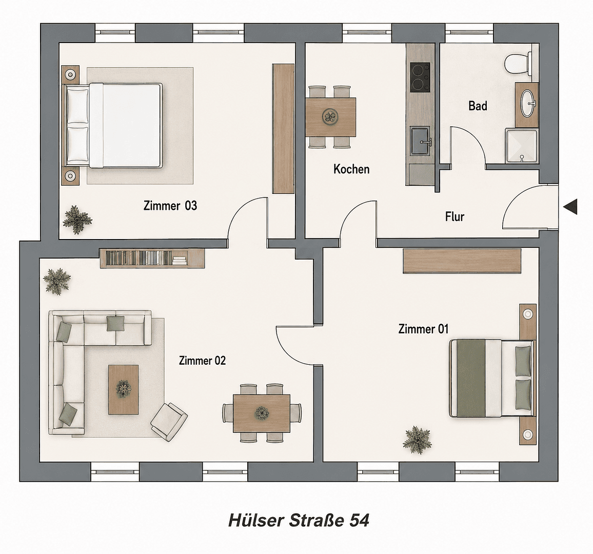 3 bedroom flat to rent, 78 m², Hülser Straße 54, Krefeld, North Rhine-Westphalia 3 bedroom flat to rent, 78 m², Hülser Straße 54, Krefeld, North Rhine-Westphalia