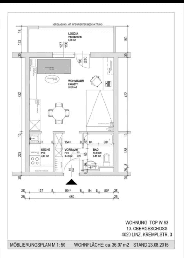 Studio flat for sale, 37 m², Kremplstraße 3, Linz, Upper Austria Studio flat for sale, 37 m², Kremplstraße 3, Linz, Upper Austria