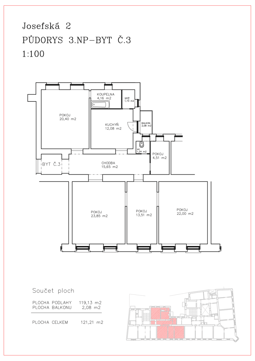 5 bedroom flat to rent, 121 m², Josefská, Brno, Jihomoravský Region 5 bedroom flat to rent, 121 m², Josefská, Brno, Jihomoravský Region