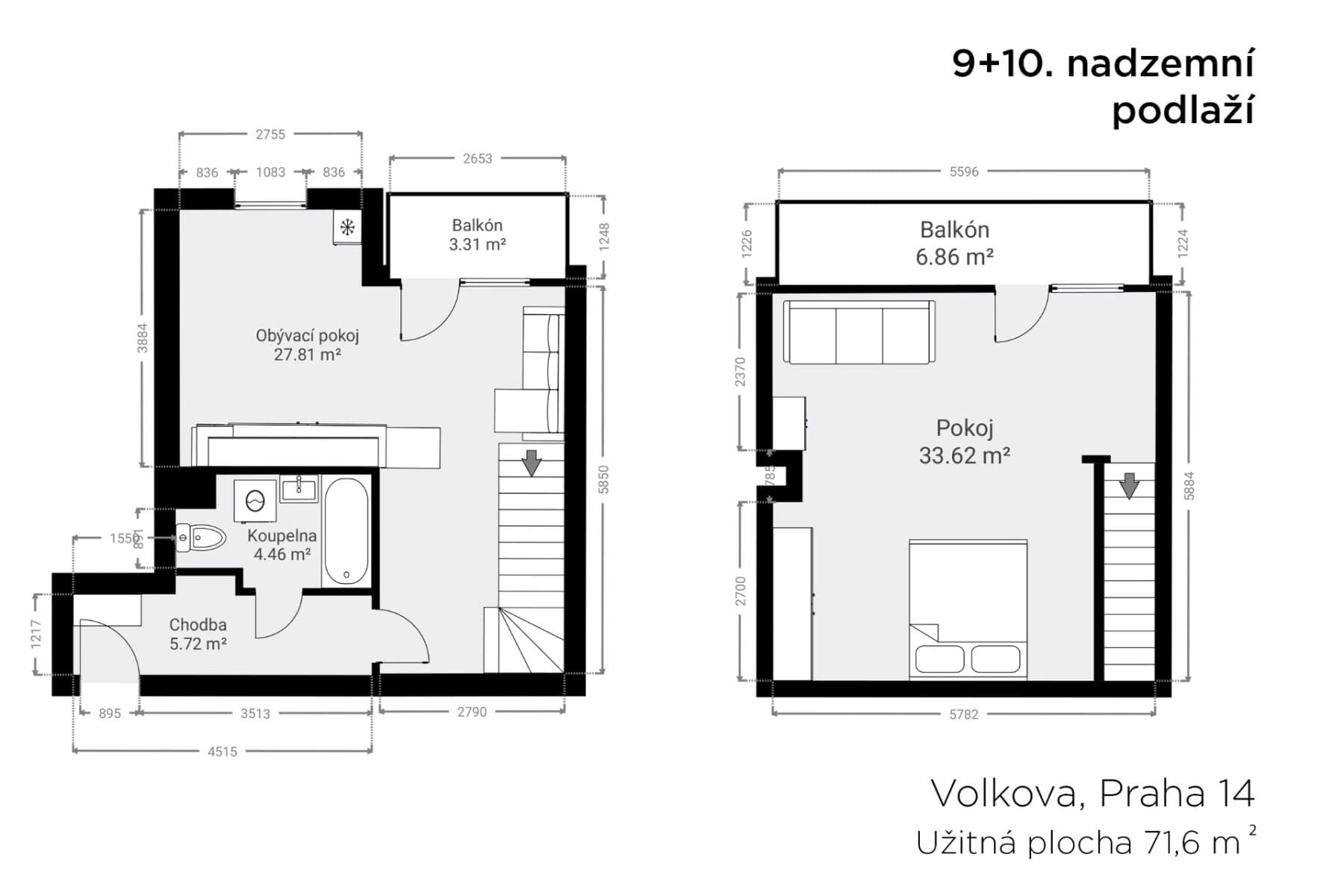 1 bedroom with open-plan kitchen flat for sale, 82 m², Volkova, Prague, Prague 1 bedroom with open-plan kitchen flat for sale, 82 m², Volkova, Prague, Prague