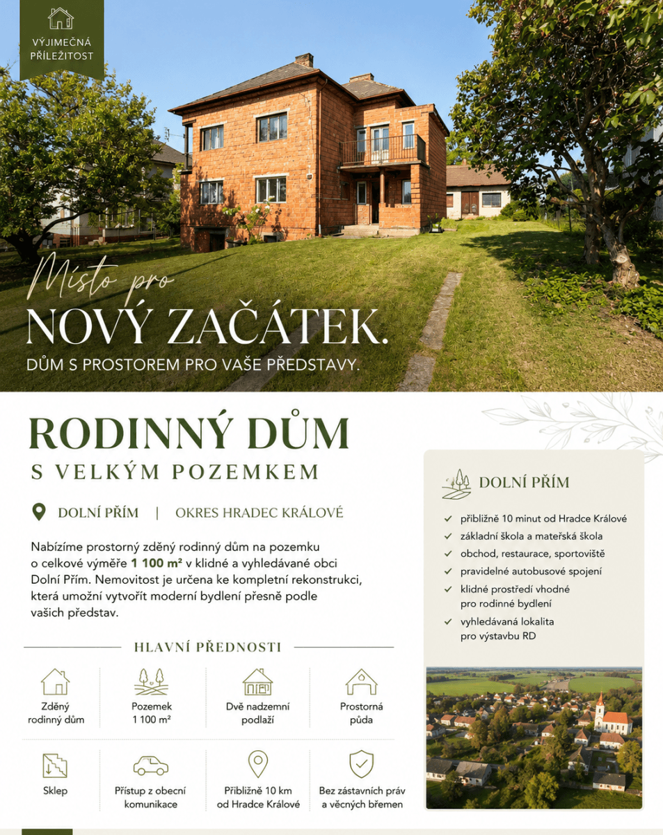 house for sale, 220 m², Dolní Přím, Královéhradecký Region house for sale, 220 m², Dolní Přím, Královéhradecký Region