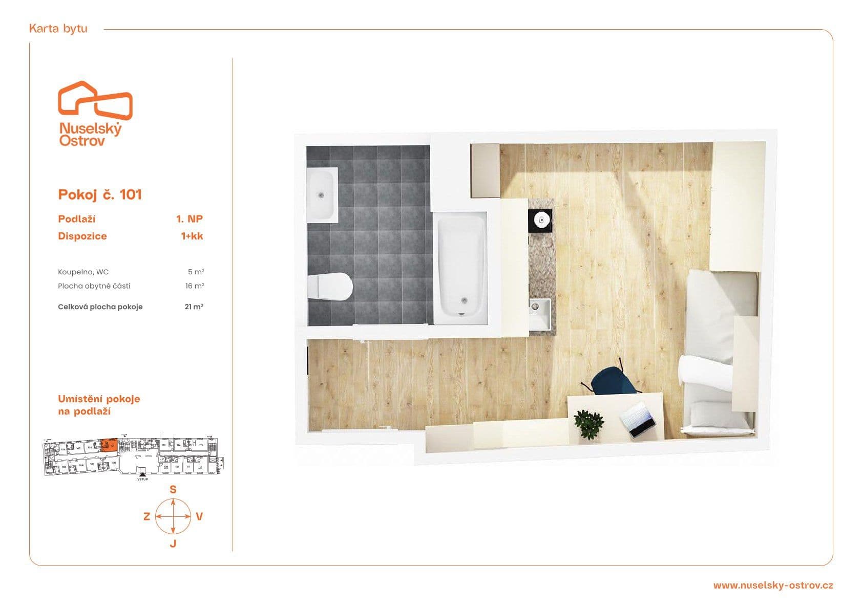 Studio flat to rent, 21 m², Na Ostrůvku, Prague, Prague Studio flat to rent, 21 m², Na Ostrůvku, Prague, Prague
