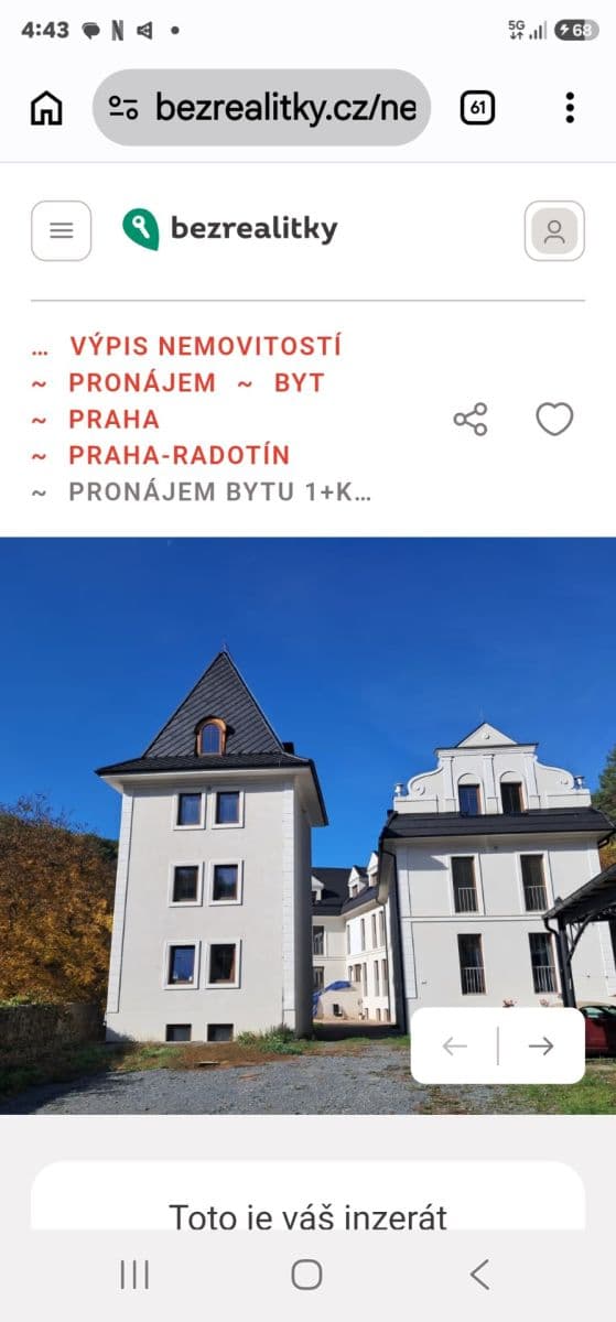 Small studio flat to rent, 18 m², Na Cikánce, Prague, Prague Small studio flat to rent, 18 m², Na Cikánce, Prague, Prague