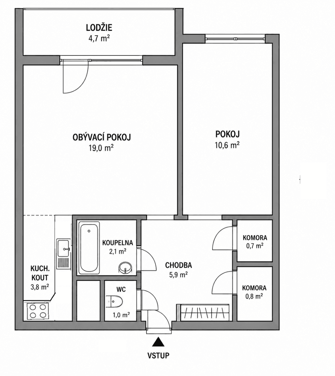 1 bedroom with open-plan kitchen flat to rent, 48 m², Gruzínská, Brno, Jihomoravský Region 1 bedroom with open-plan kitchen flat to rent, 48 m², Gruzínská, Brno, Jihomoravský Region