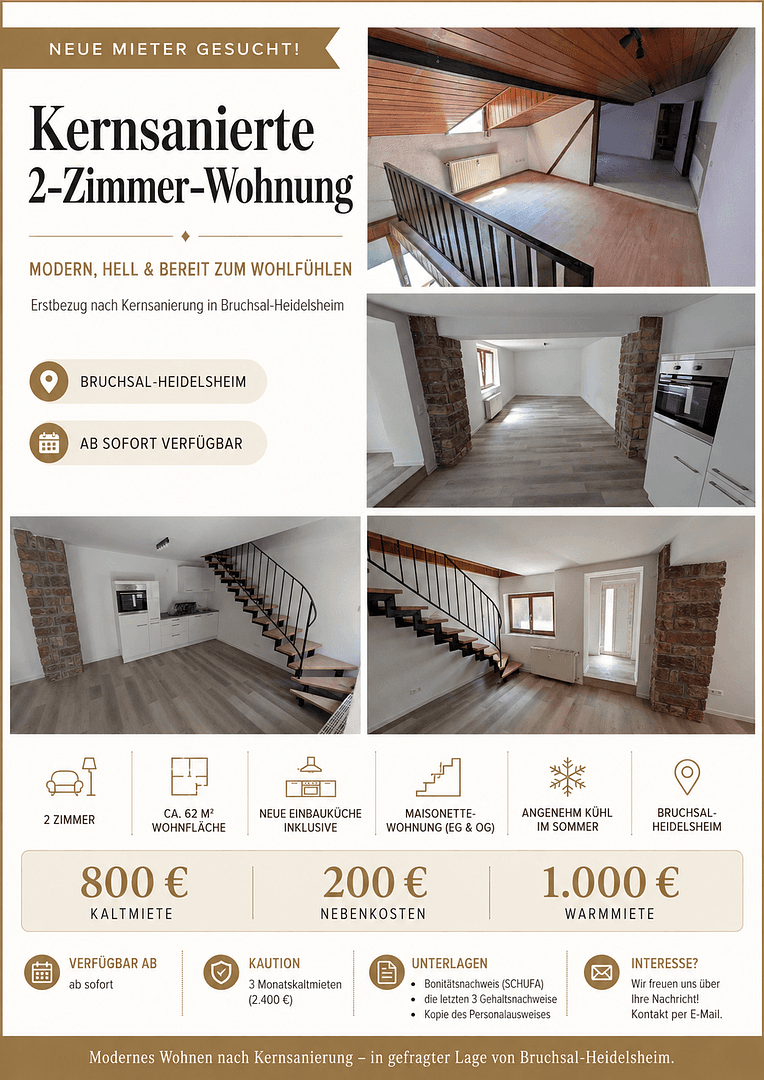 2 bedroom flat to rent, 63 m², Bruchsal, Baden-Württemberg 2 bedroom flat to rent, 63 m², Bruchsal, Baden-Württemberg