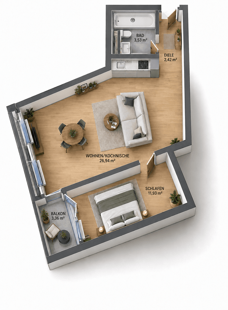 2 bedroom flat for sale, 47 m², Rackwitz, Saxony 2 bedroom flat for sale, 47 m², Rackwitz, Saxony