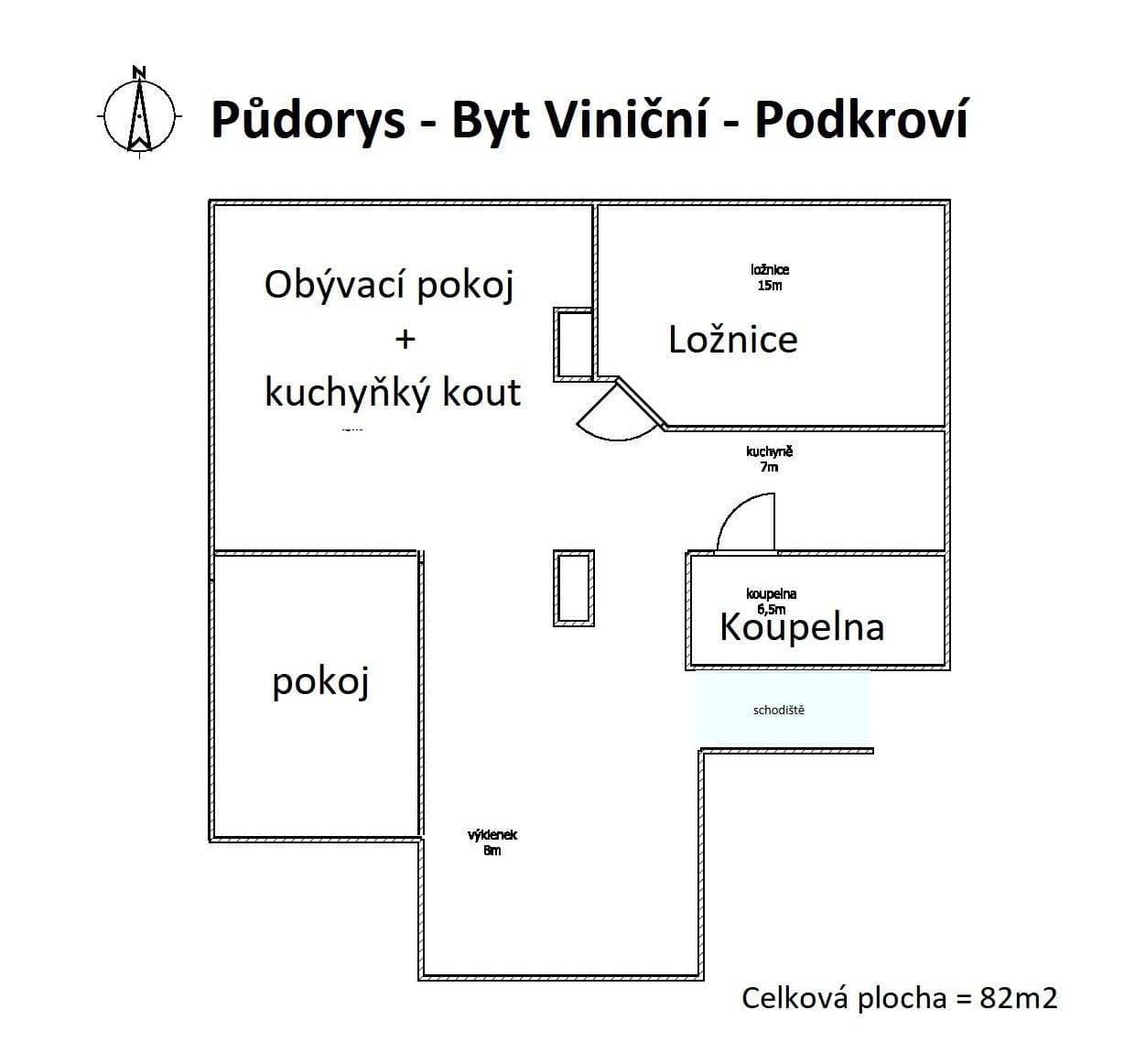2 bedroom with open-plan kitchen flat to rent, 82 m², Viniční, Brno, Jihomoravský Region 2 bedroom with open-plan kitchen flat to rent, 82 m², Viniční, Brno, Jihomoravský Region
