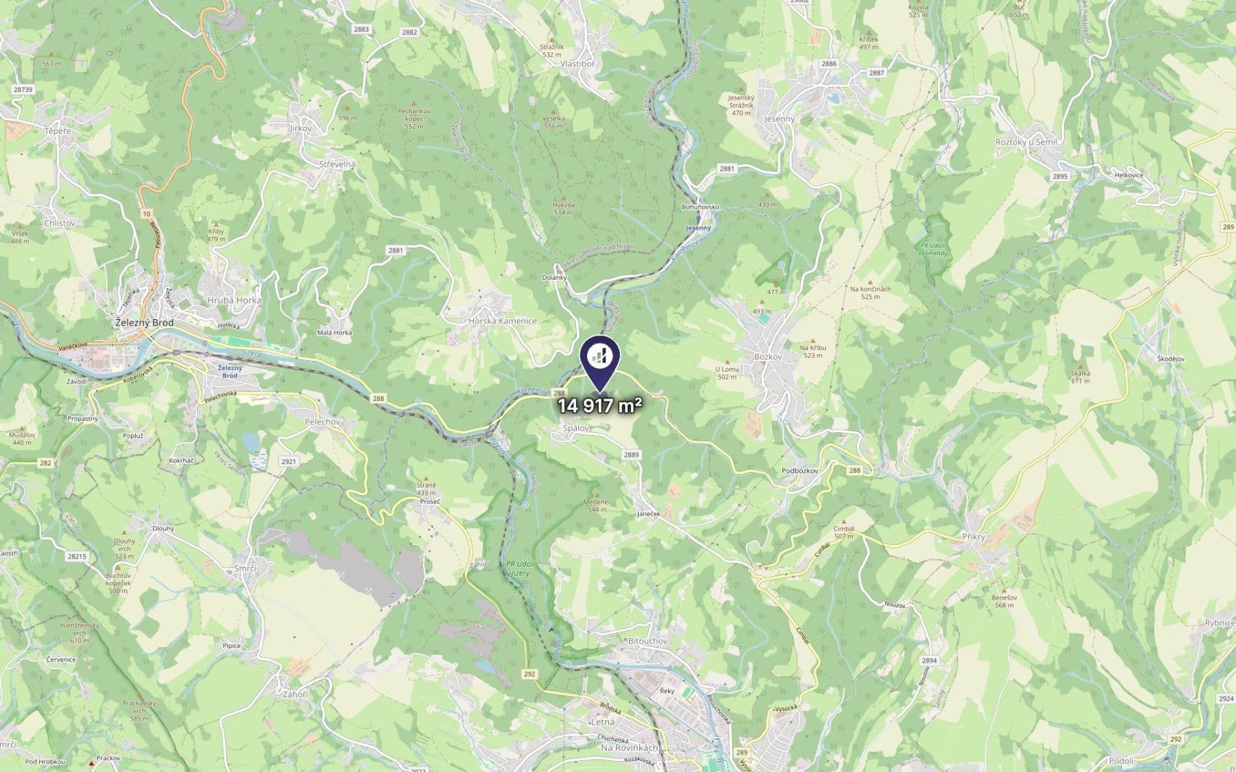 plot for sale, 4,972 m², Semily, Liberecký Region plot for sale, 4,972 m², Semily, Liberecký Region