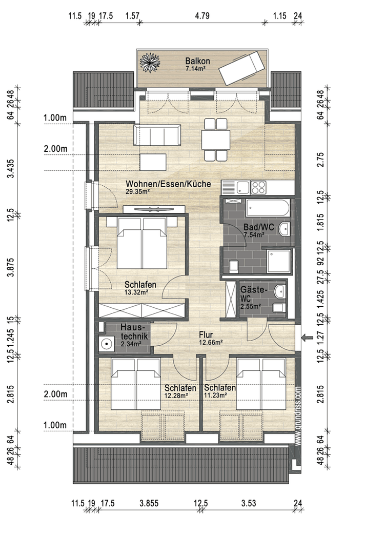 4 bedroom flat to rent, 86 m², Papendorfer Str. 7, Brunsbek, Schleswig-Holstein 4 bedroom flat to rent, 86 m², Papendorfer Str. 7, Brunsbek, Schleswig-Holstein