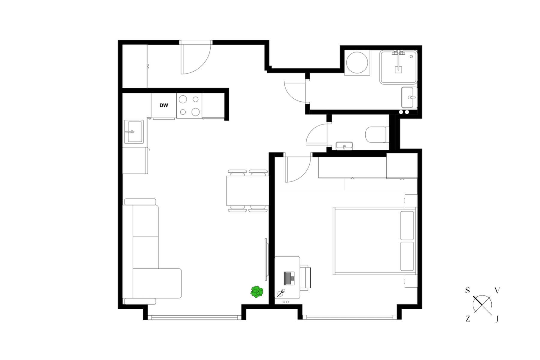 1 bedroom with open-plan kitchen flat for sale, 42 m², Ruská, Prague, Prague 1 bedroom with open-plan kitchen flat for sale, 42 m², Ruská, Prague, Prague