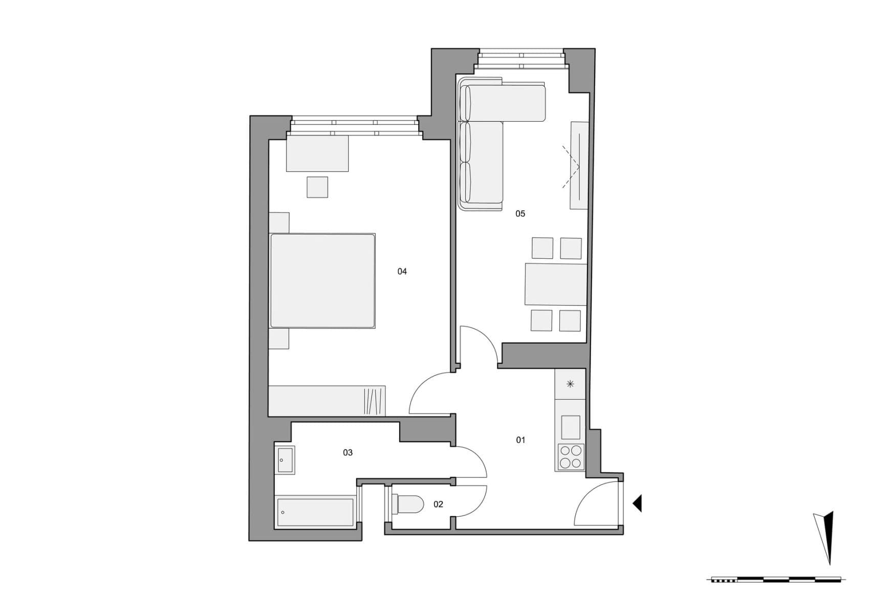 1 bedroom with open-plan kitchen flat for sale, 50 m², Vosmíkových, Prague, Prague 1 bedroom with open-plan kitchen flat for sale, 50 m², Vosmíkových, Prague, Prague